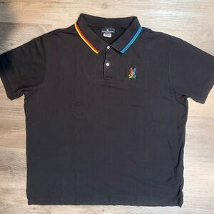 Psycho Bunny Black Polo with Colorful Collar 3XL